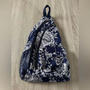 NWOT … Blue Floral Navy Sling Bag
